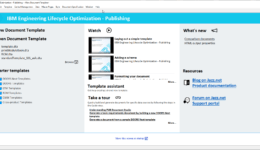 Rational Publishing Engine (RPE Welcome Screen)